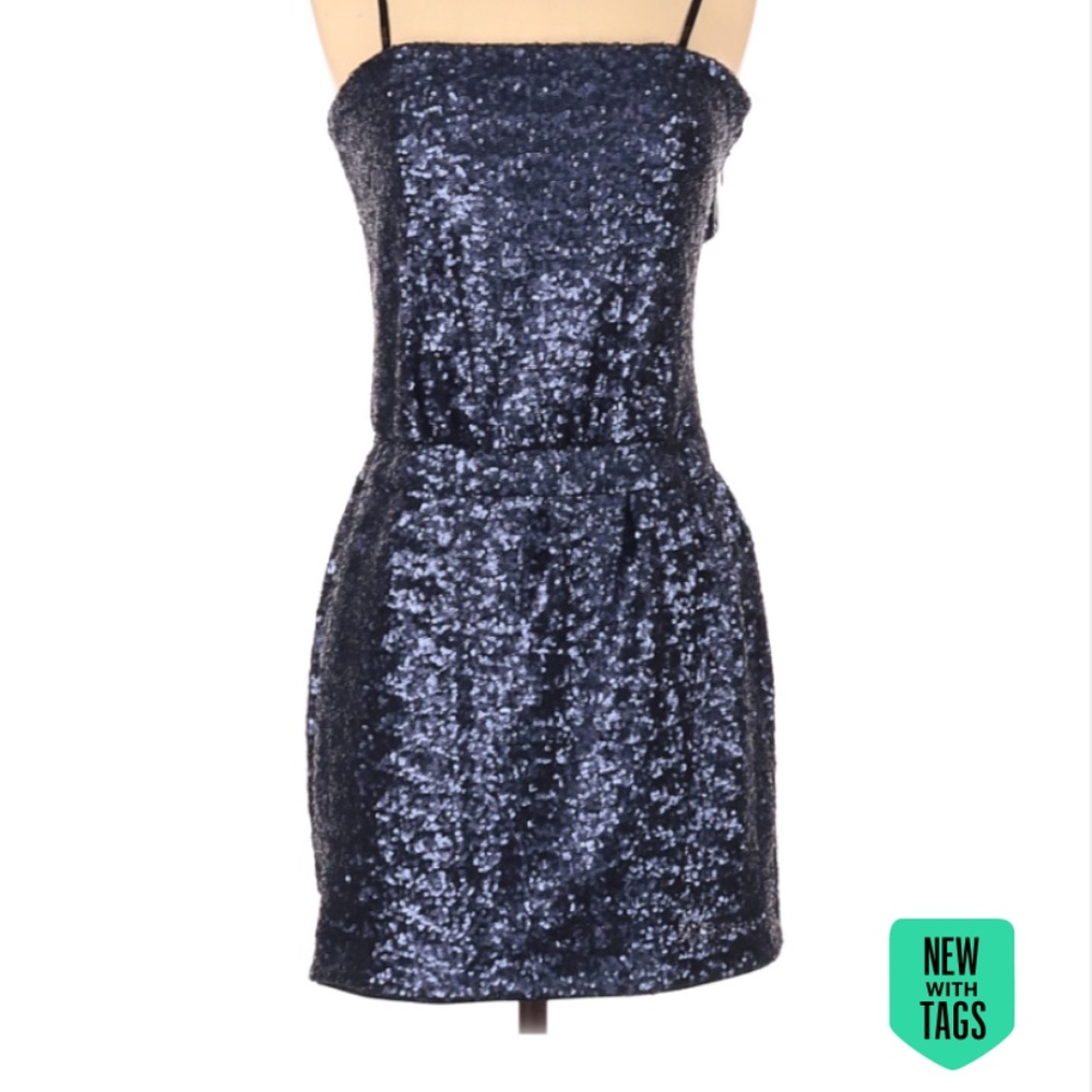 (NWT) LAUNDRY SEQUINS STRAPLESS COCKTAIL DRESS
